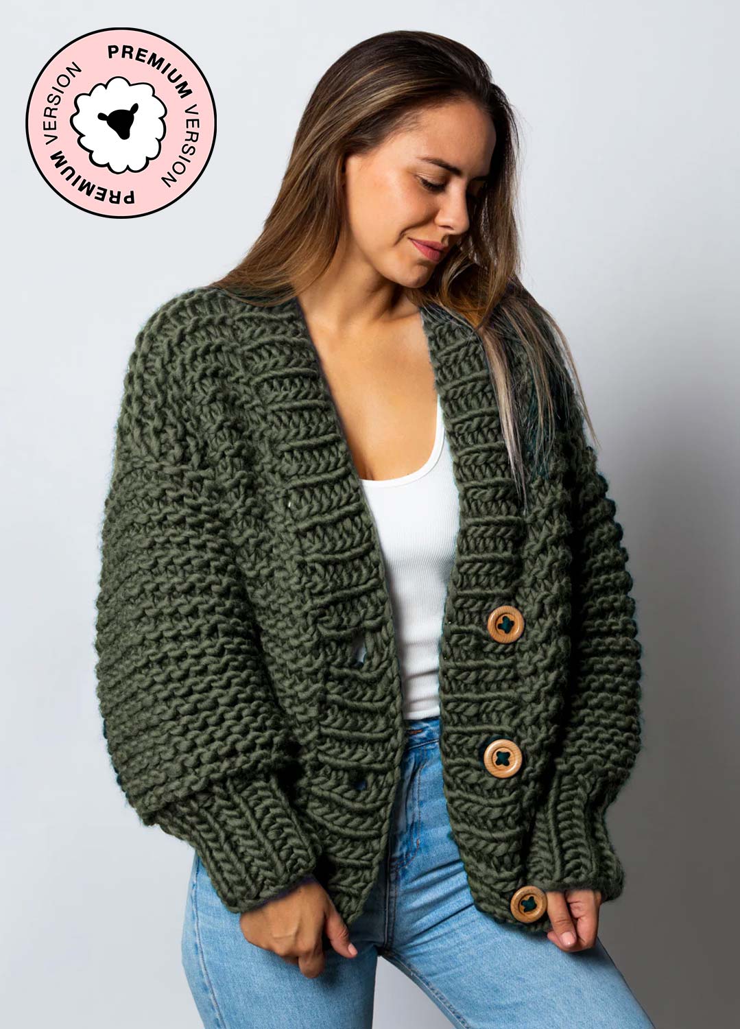 Avocado Cardigan Kit - Premium Version – We Are Knitters