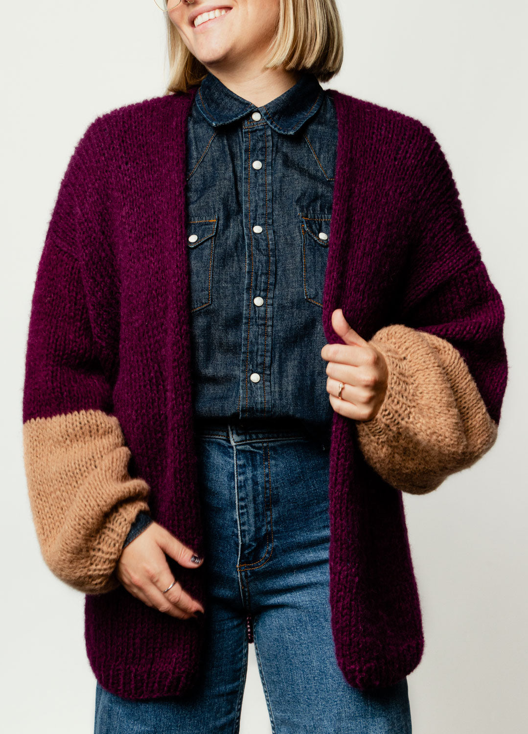 Burgundy hot sale oversized cardigan