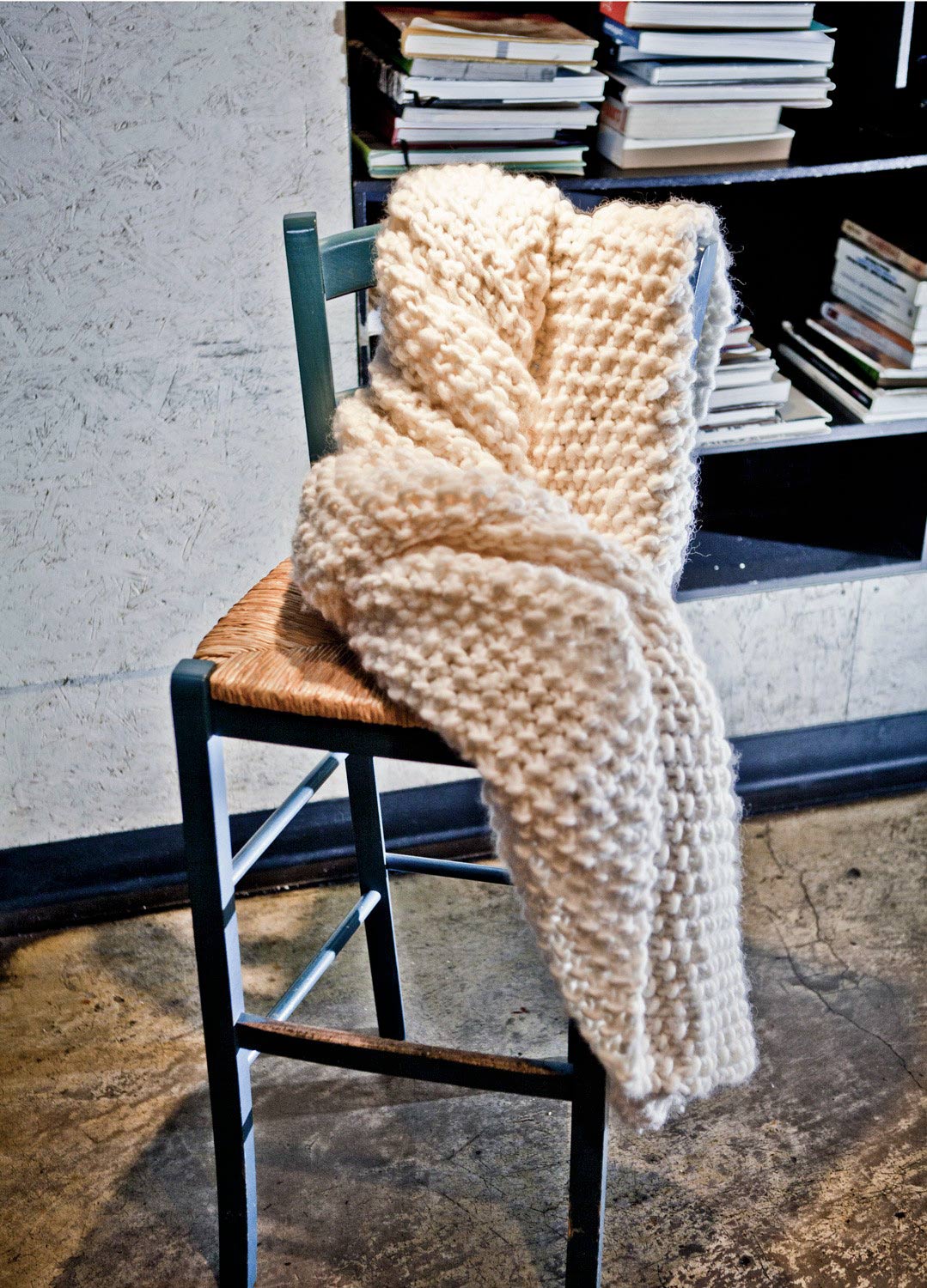 Chunky knit ochre online throw