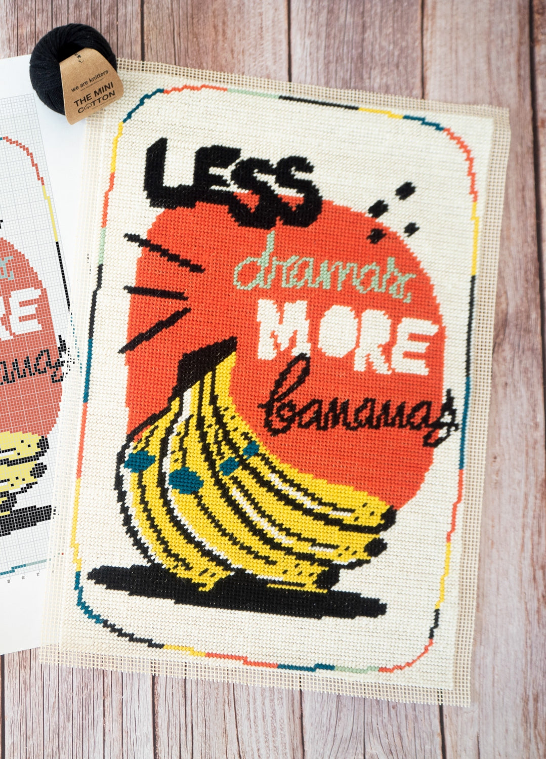 Less Dramas, More Bananas Petit Point Kit – weareknitters