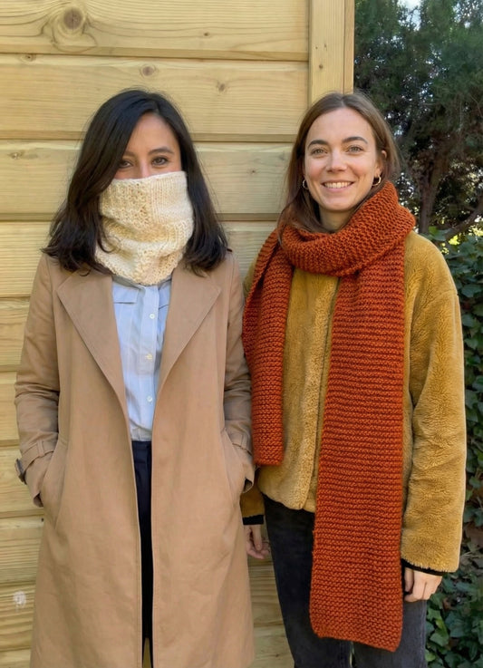 2 Kits Bundle | Knitting Stitch Sampler Kit "Make your first Snood" + Morse Scarf