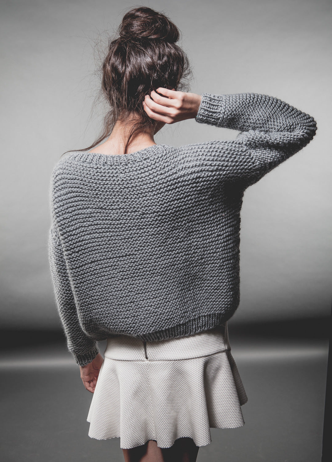 Grey knitted online sweatshirt