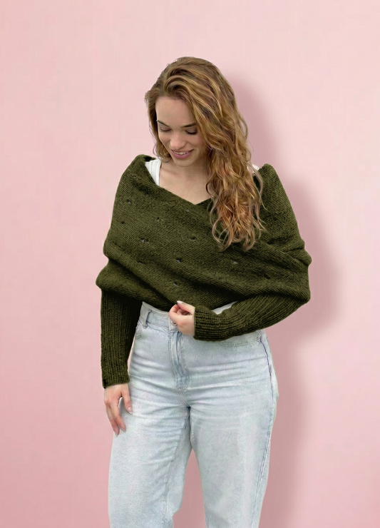 Easy Eyelet Sweater Scarf x @knitatude Kit - Petite Wool Version