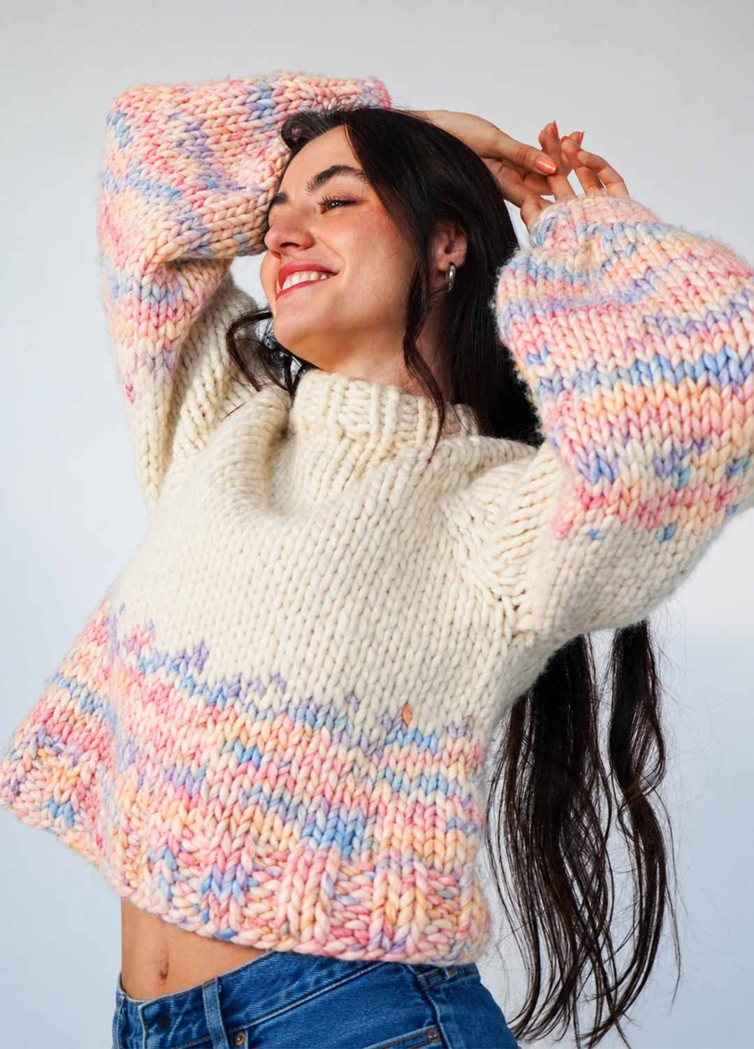 The Rainbow Sweater Kit x @paula.on.knits - Yummy Yarn Version