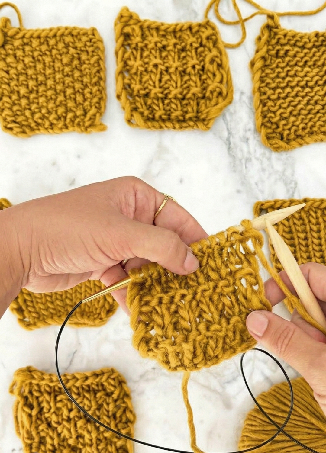 Stitch Sampler Kit: Learn The Basics Knitting Kit - Make your first Placemat & Coasters