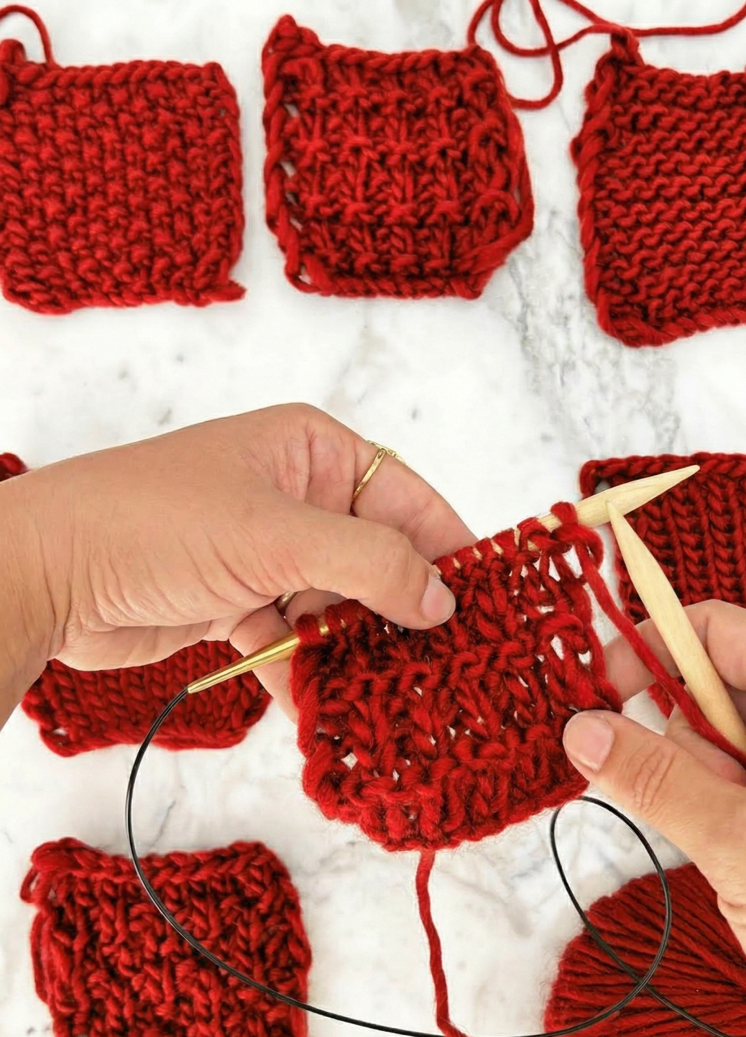 Stitch Sampler Kit: Learn The Basics Knitting Kit - Make your first Placemat & Coasters