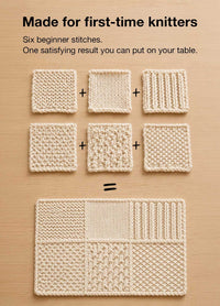 Placemat & Coaster - Beginner Sampler Kit - Learn The Basics Knitting Kit