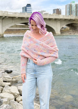 Easy Eyelet Sweater Scarf x @knitatude Kit - Yummy Yarn Fine Version