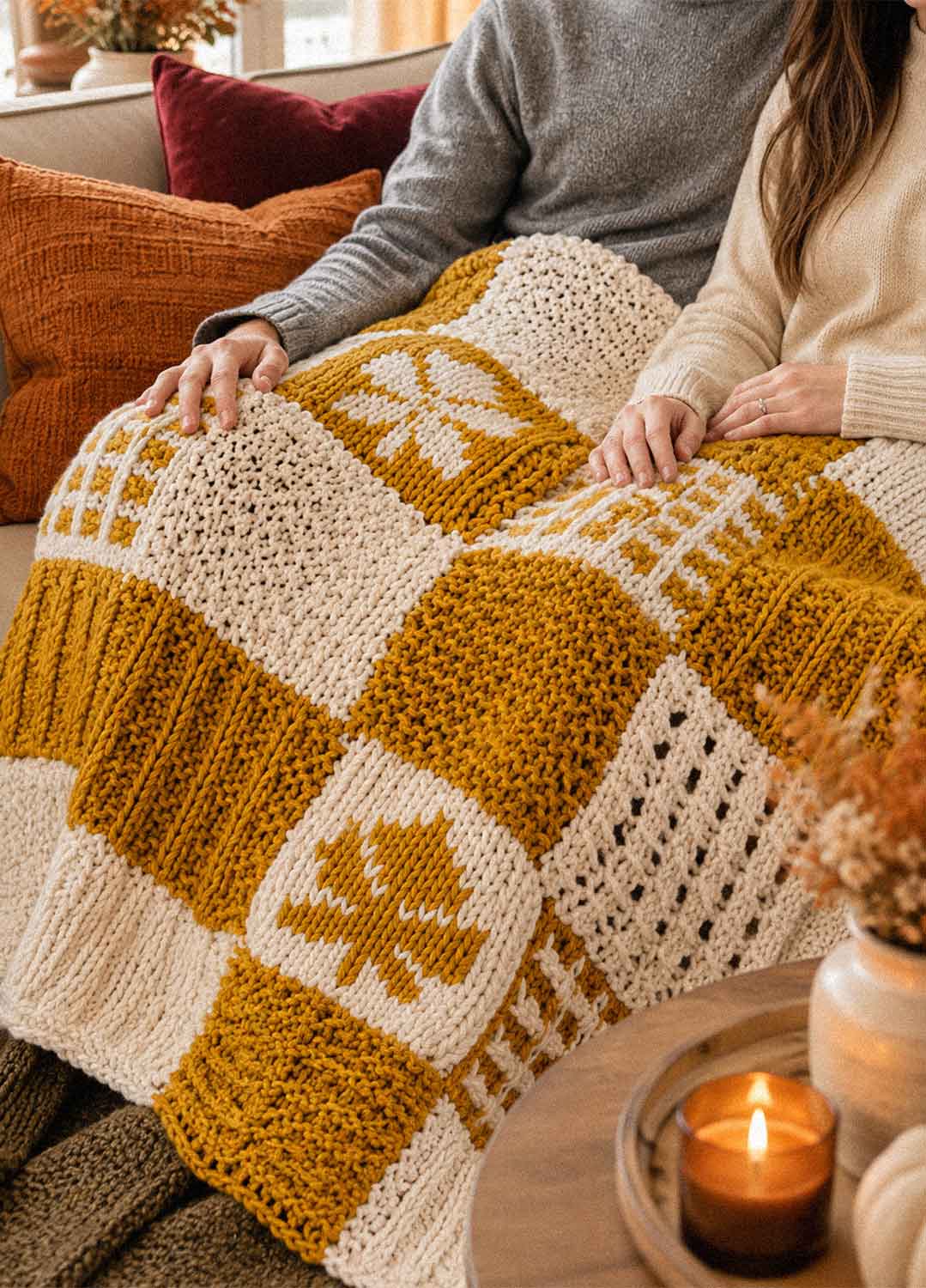 Autumn Leaves Stitch Sampler Blanket Kit - Yummy Version