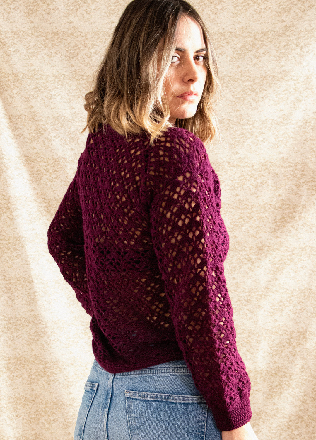 Crochet woolen outlet sweater