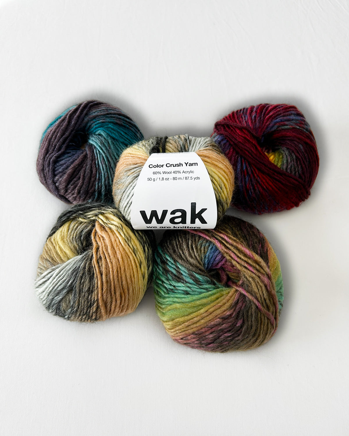 5 Pack of Color Crush Yarn Balls