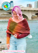 Easy Eyelet Sweater Scarf x @knitatude Kit - Color Crush: Self Striping Version
