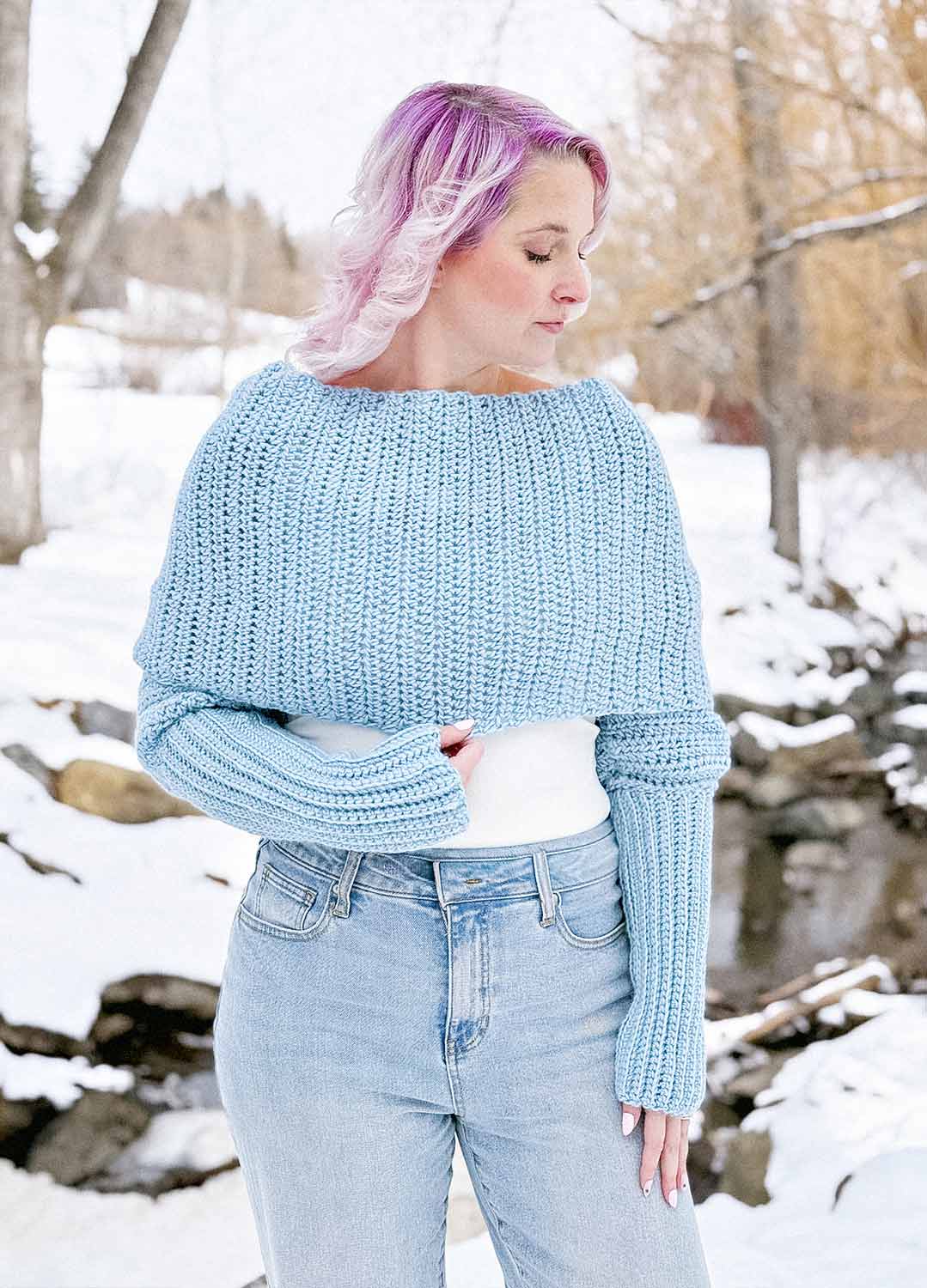 Easy Crochet Sweater Scarf x @knitatude Kit - Yummy Yarn Fine