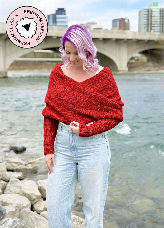 Easy Eyelet Sweater Scarf x @knitatude Kit - Petite Premium Version