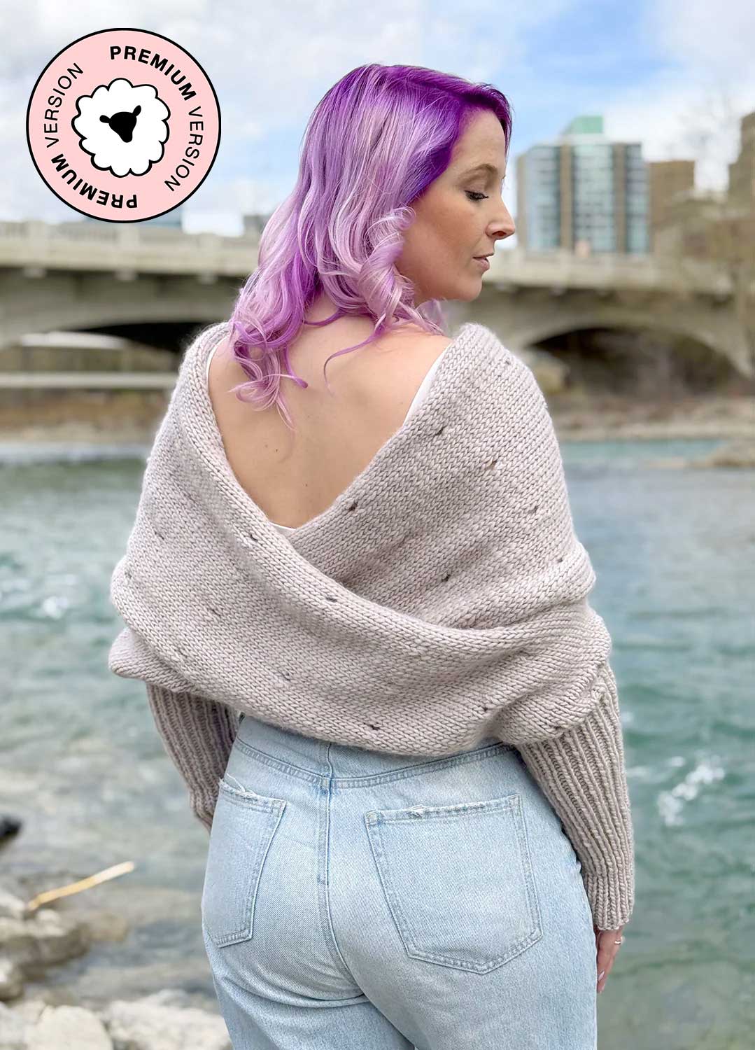 Easy Eyelet Sweater Scarf x @knitatude Kit - Petite Wool Version