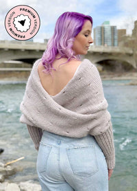 Easy Eyelet Sweater Scarf x @knitatude Kit - Petite Wool Version