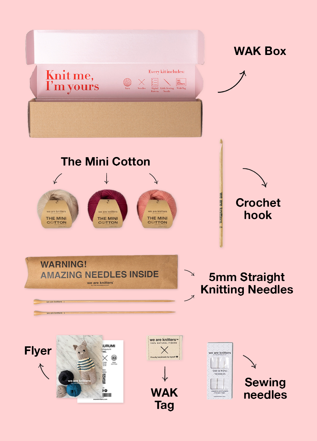 Beginner Mini Knitted Cat Kit