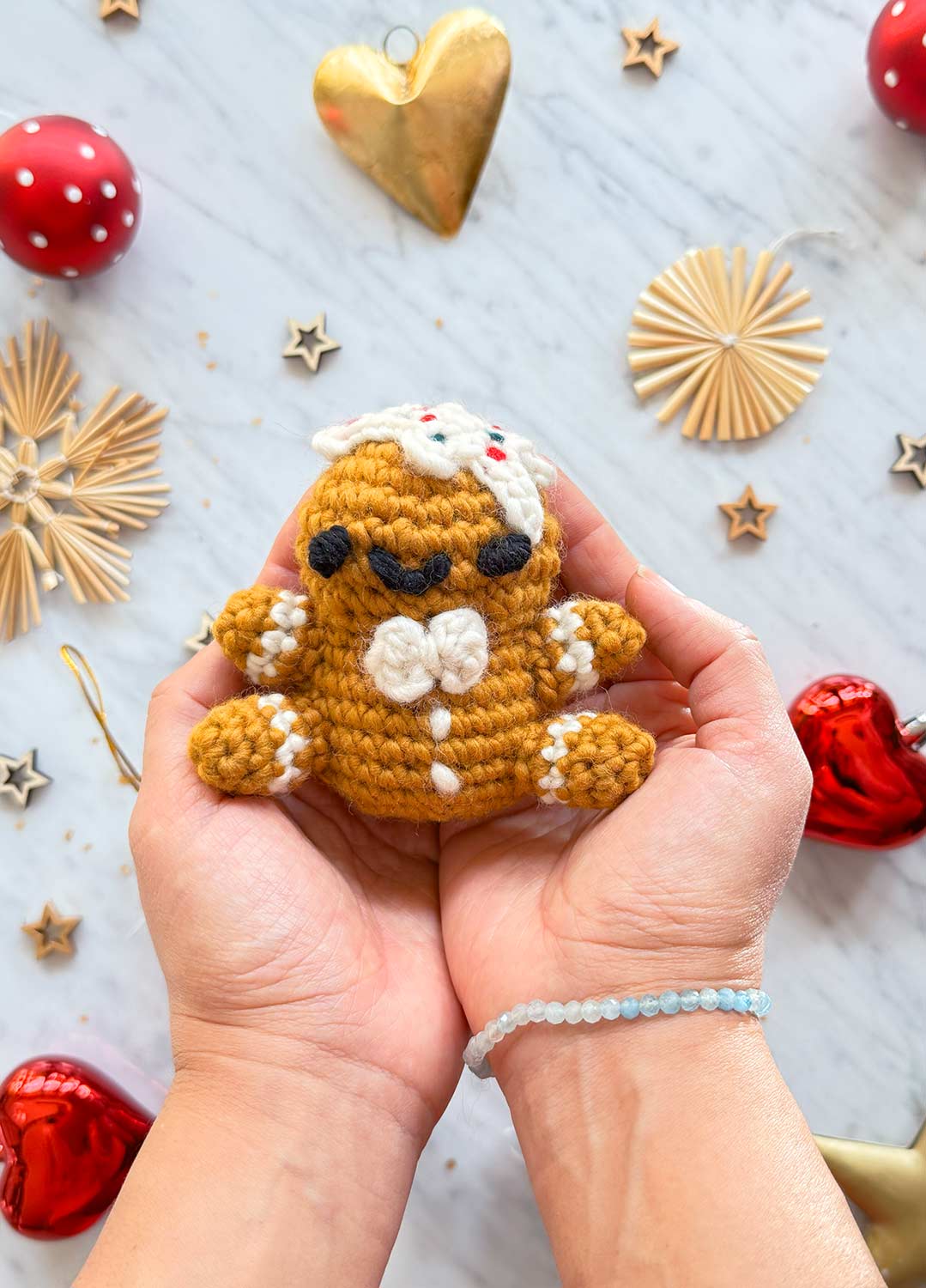 Gerry the Gingerbread Man Free Pattern x @knottrying – We Are Knitters