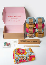 Crochet Granny Square Stitch Sampler Blanket Kit - Yummy Version