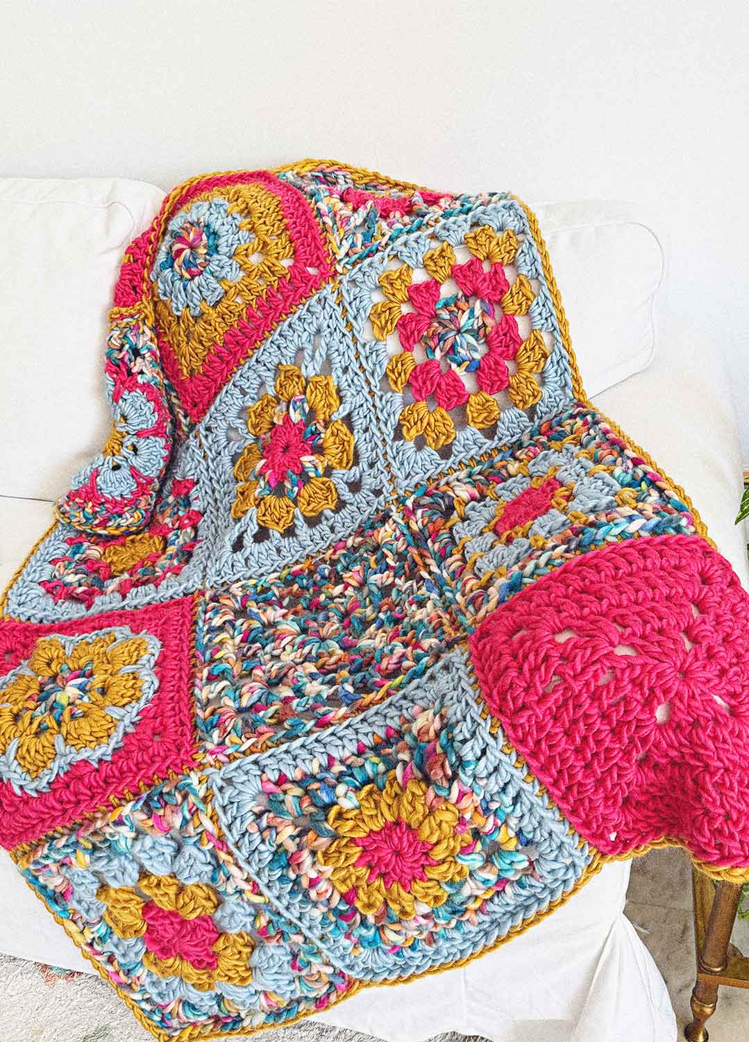 Crochet Granny Square Stitch Sampler Blanket Kit - Yummy Version