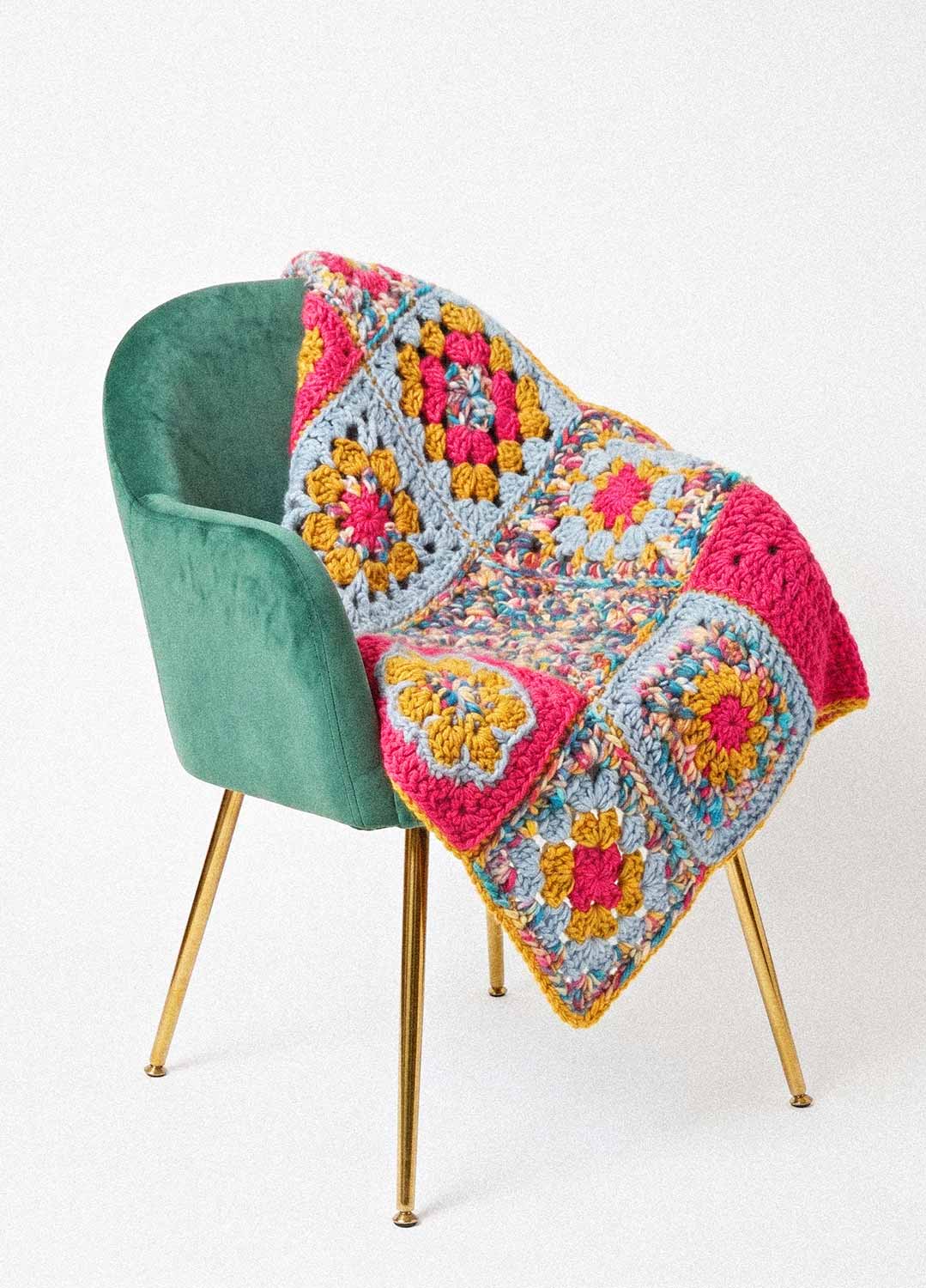 Crochet Granny Square Stitch Sampler Blanket Kit - Yummy Version