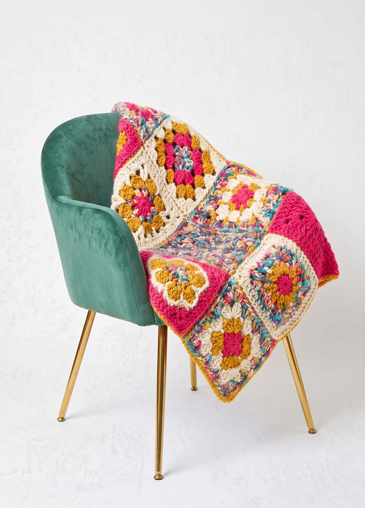 Crochet Granny Square Stitch Sampler Blanket Kit - Yummy Version