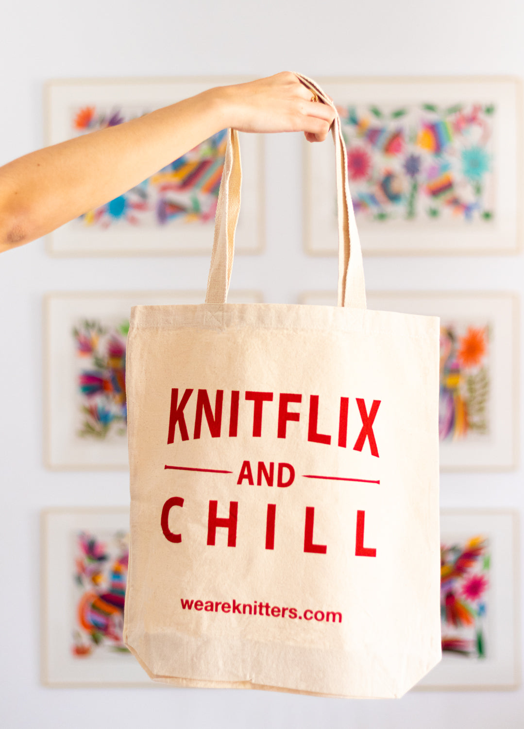 I love knitting tote yarn bag creative tote Cotton Canvas Tote Bag cro –  Neides-Boutique