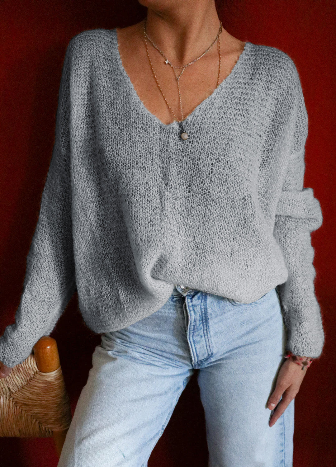 【2plan】Robben Mohair Deki V-neck Knit Lovely Sweater Kit – We Are Knitters
