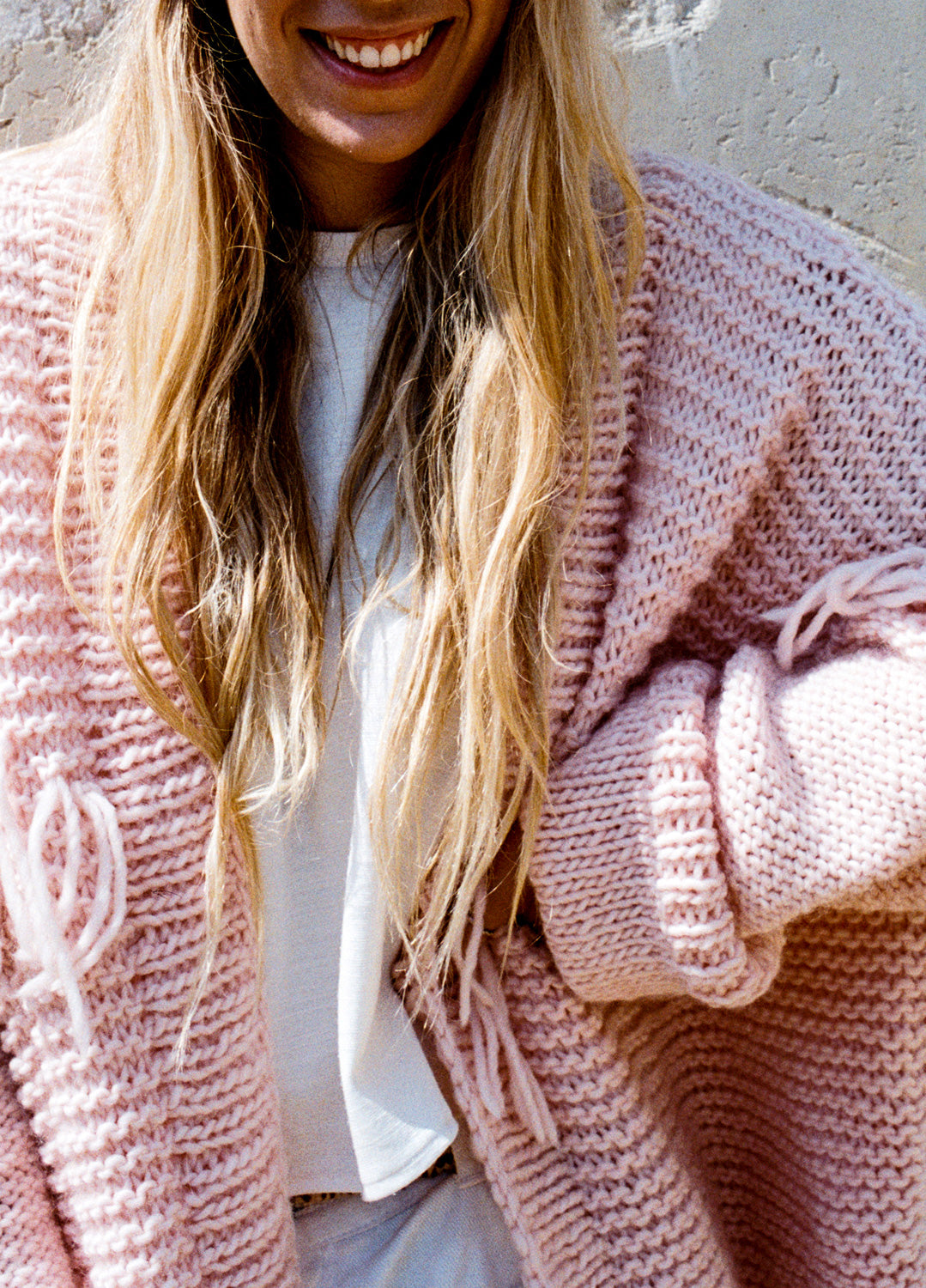 Carine | Pink Knit Cardigan