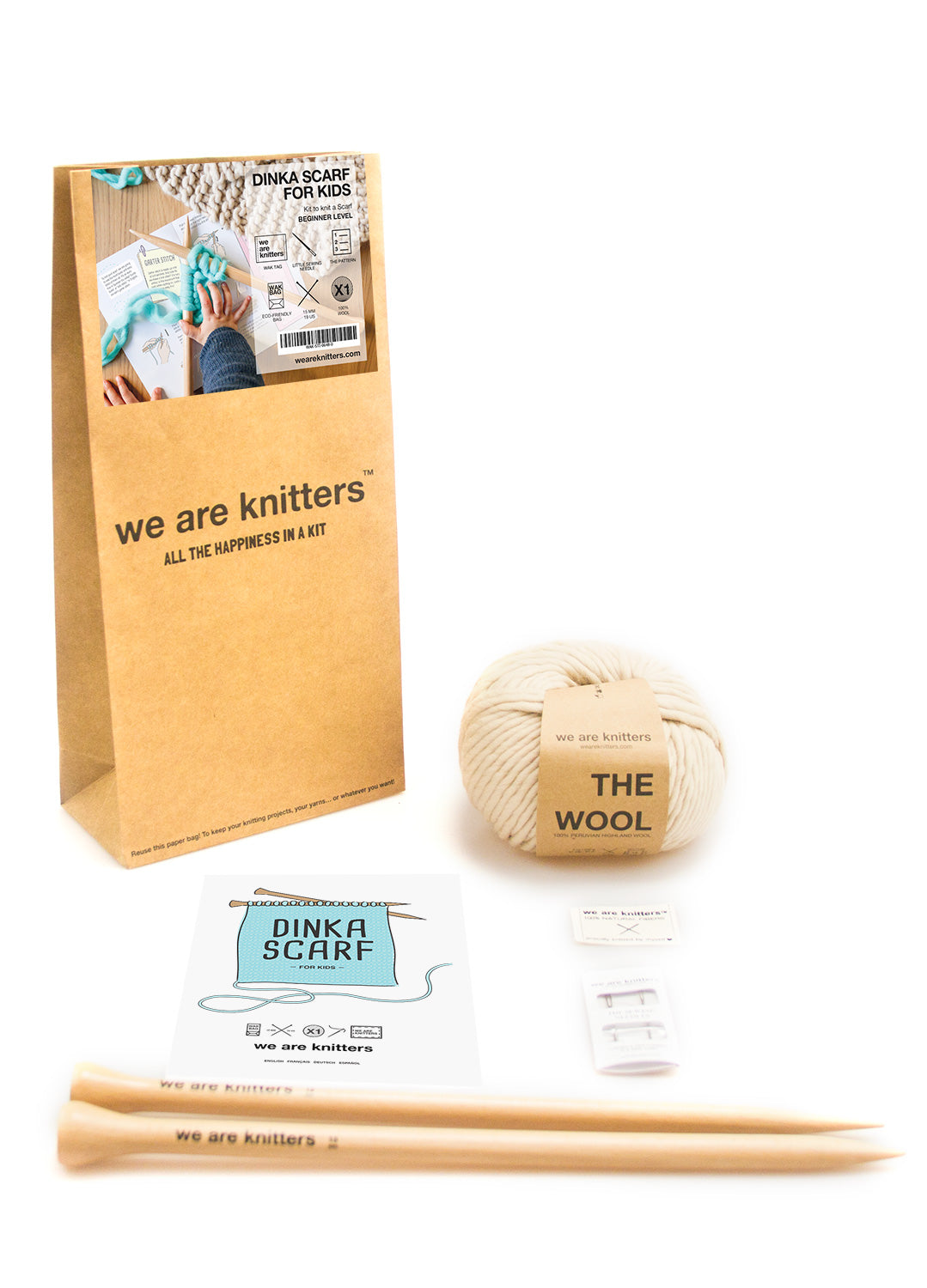 2 Kits Bundle | Knitting Stitch Sampler Kit "Make your first Snood" + Dinka Scarf