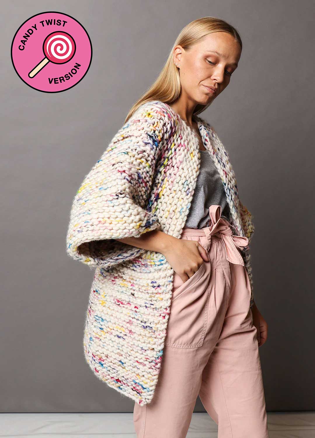 Melvoin Cardigan Kit - Candy Twist Version – We Are Knitters