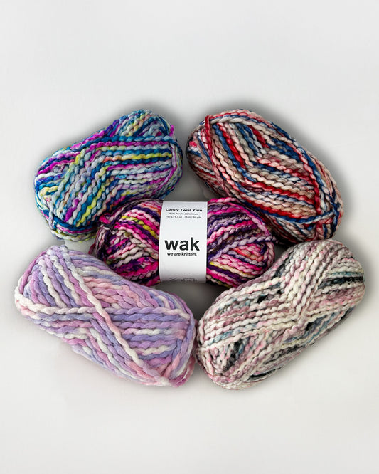 5 Pack of Candy Twist Yarn Balls
