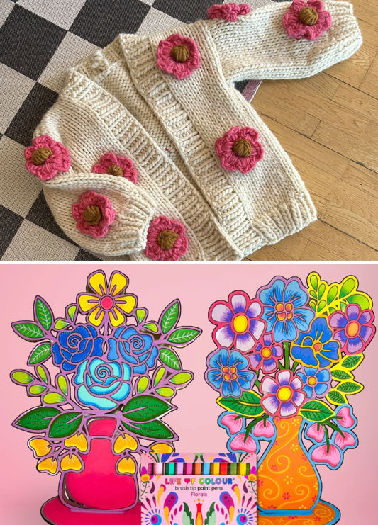 Bundle: Mother's Day Simone Cardigan + Life of Colour Flowers Kit