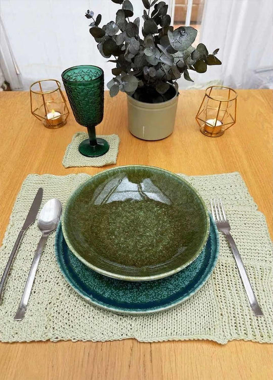 Make your first Cotton Placemat - Stitch Sampler: Learn The Basics Knitting Kit - Pima Cotton Version