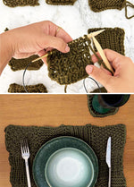Stitch Sampler Kit: Learn The Basics Knitting Kit - Make your first Placemat & Coasters