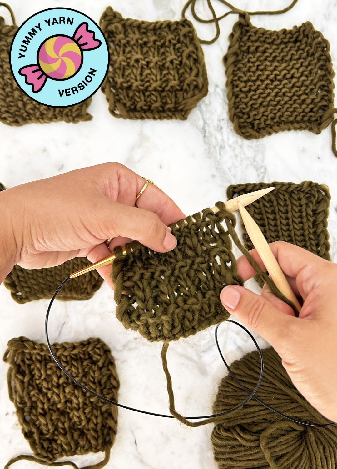 Make your first Placemat - Stitch Sampler Kit: Learn The Basics Knitting Kit - Yummy Version