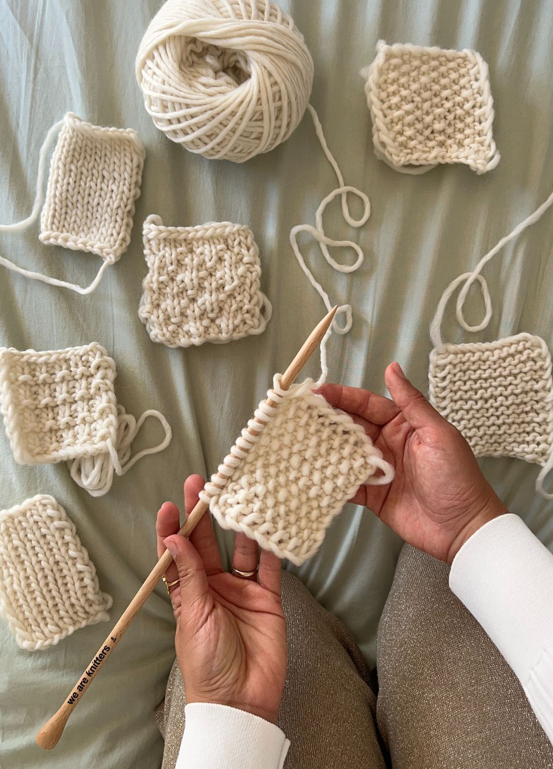 Stitch Sampler Kit: Learn The Basics Knitting Kit - Make your first Placemat & Coasters