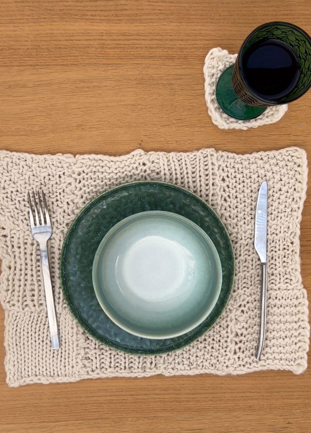 Stitch Sampler Kit: Learn The Basics Knitting Kit - Make your first Placemat &amp; Coasters