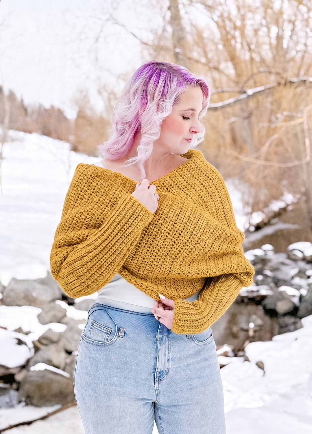 Easy Crochet Sweater Scarf x @knitatude Kit - Yummy Yarn Fine