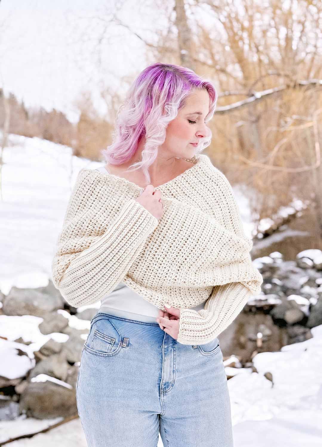 Easy Crochet Sweater Scarf x @knitatude Kit - Yummy Yarn Fine