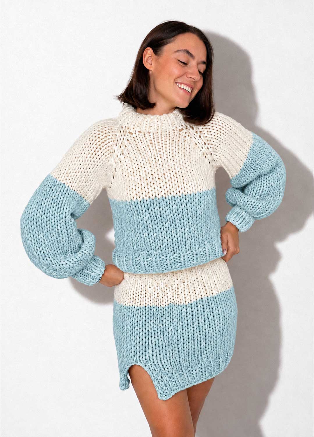 The Rainbow Skirt & Sweater Set Kit x @paula.on.knits - Yummy Yarn Version
