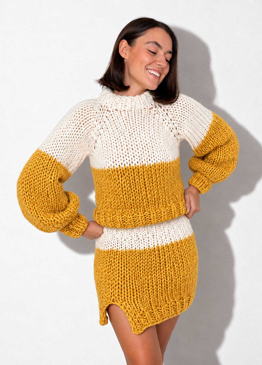 The Rainbow Skirt & Sweater Set Kit x @paula.on.knits - Yummy Yarn Version
