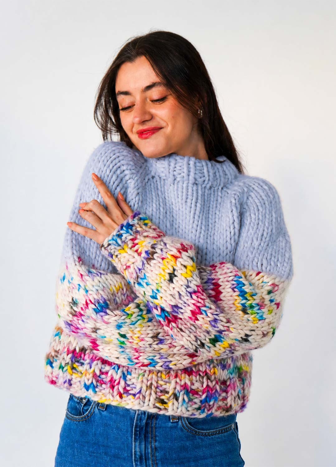 The Rainbow Sweater Kit x @paula.on.knits - Yummy Yarn Version