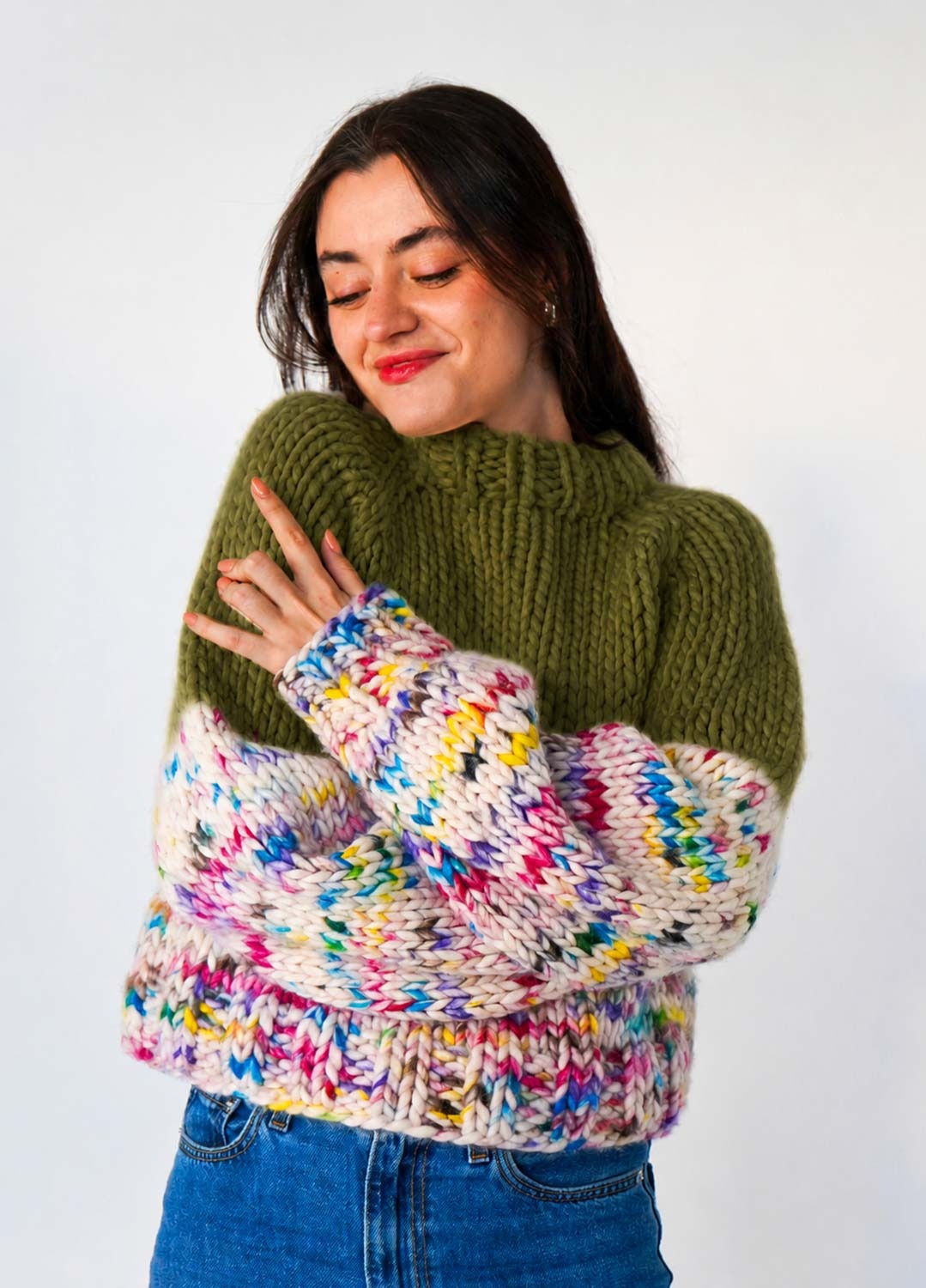 The Rainbow Sweater Kit x @paula.on.knits - Yummy Yarn Version