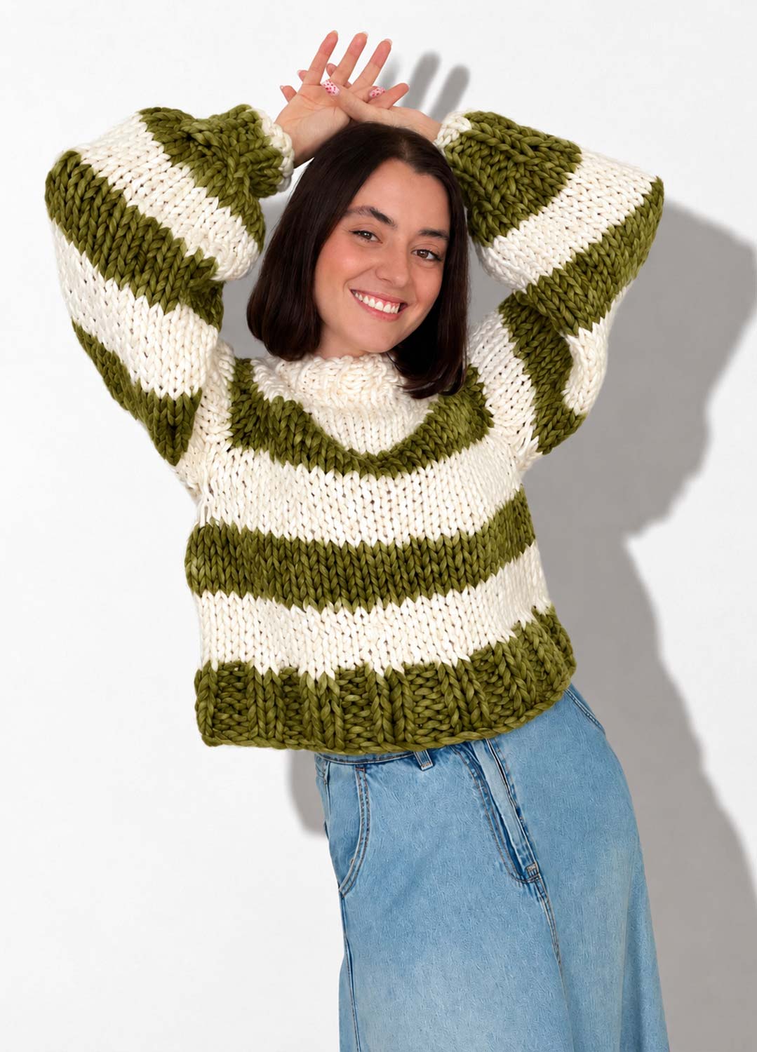 The Striped Rainbow Sweater Kit x @paula.on.knits - Yummy Yarn Version