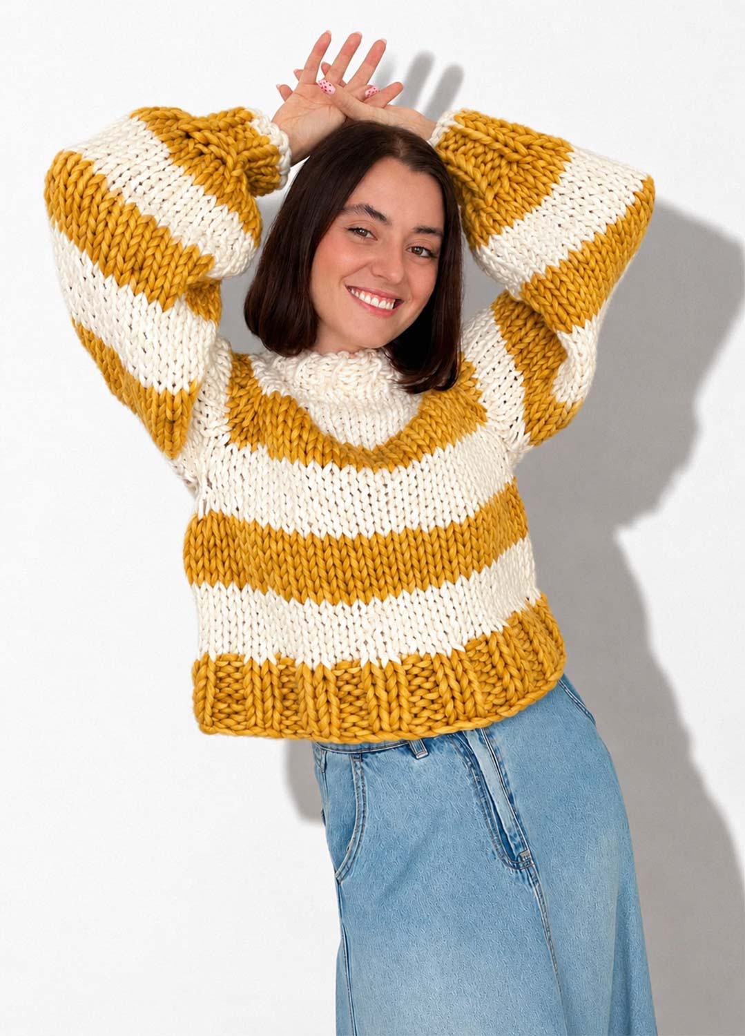 The Striped Rainbow Sweater Kit x @paula.on.knits - Yummy Yarn Version