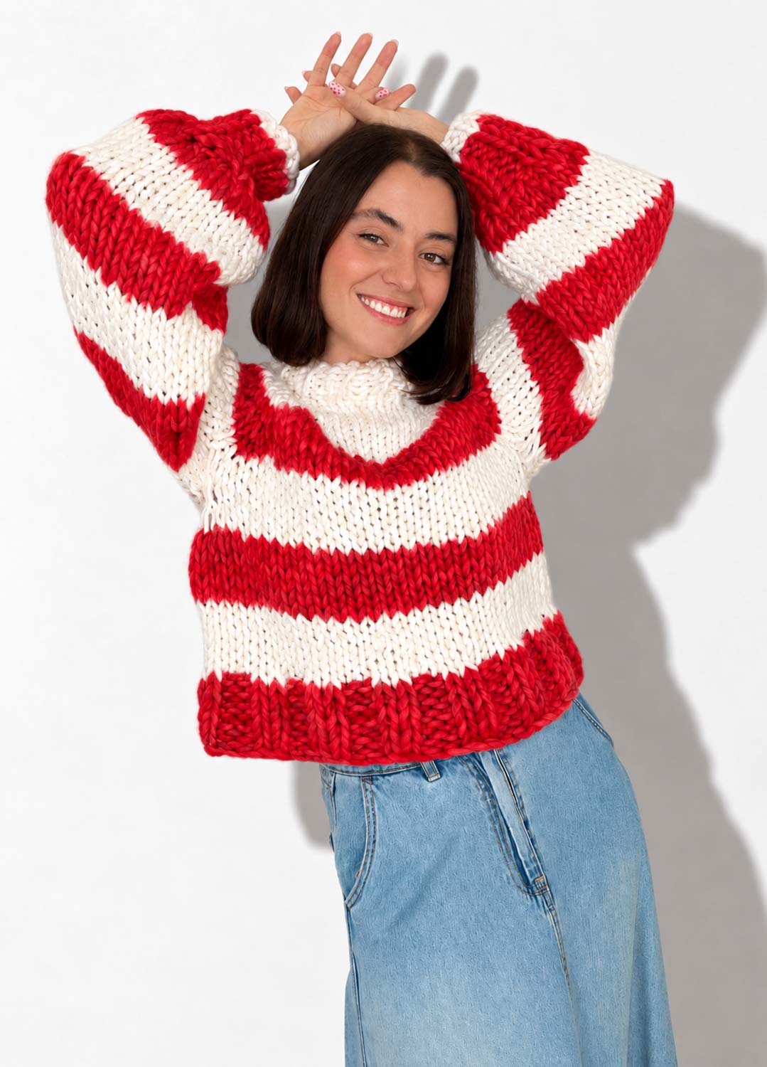 The Striped Rainbow Sweater Kit x @paula.on.knits - Yummy Yarn Version