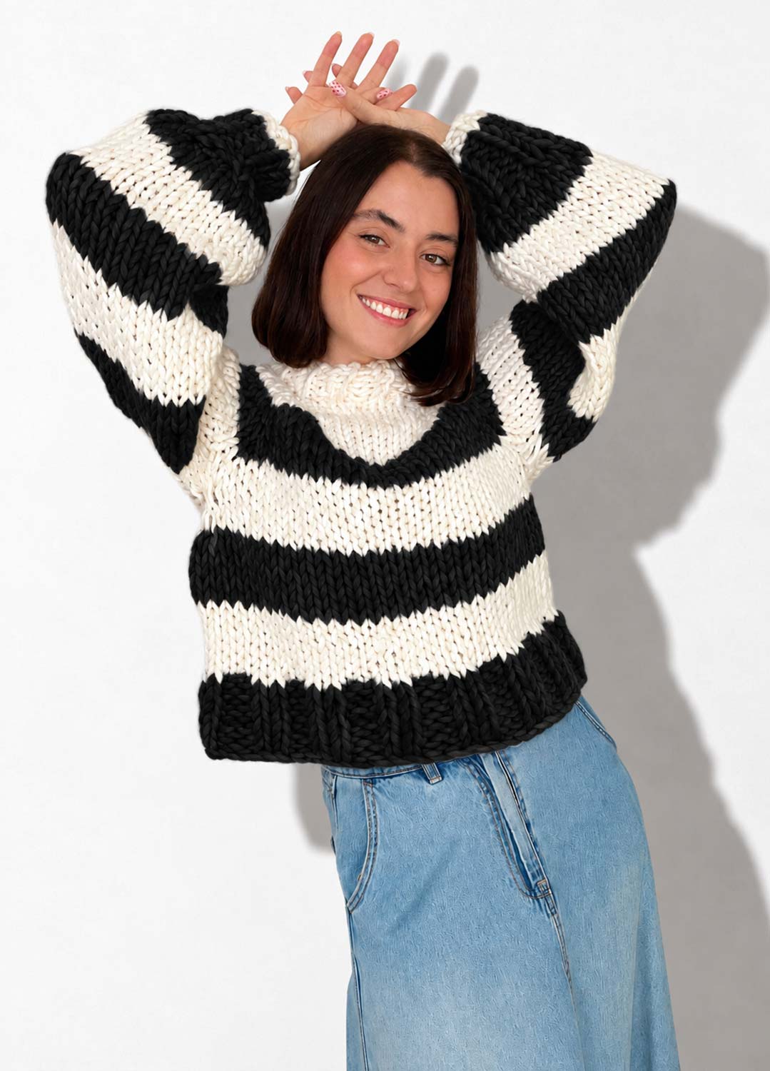 The Striped Rainbow Sweater Kit x @paula.on.knits - Yummy Yarn Version