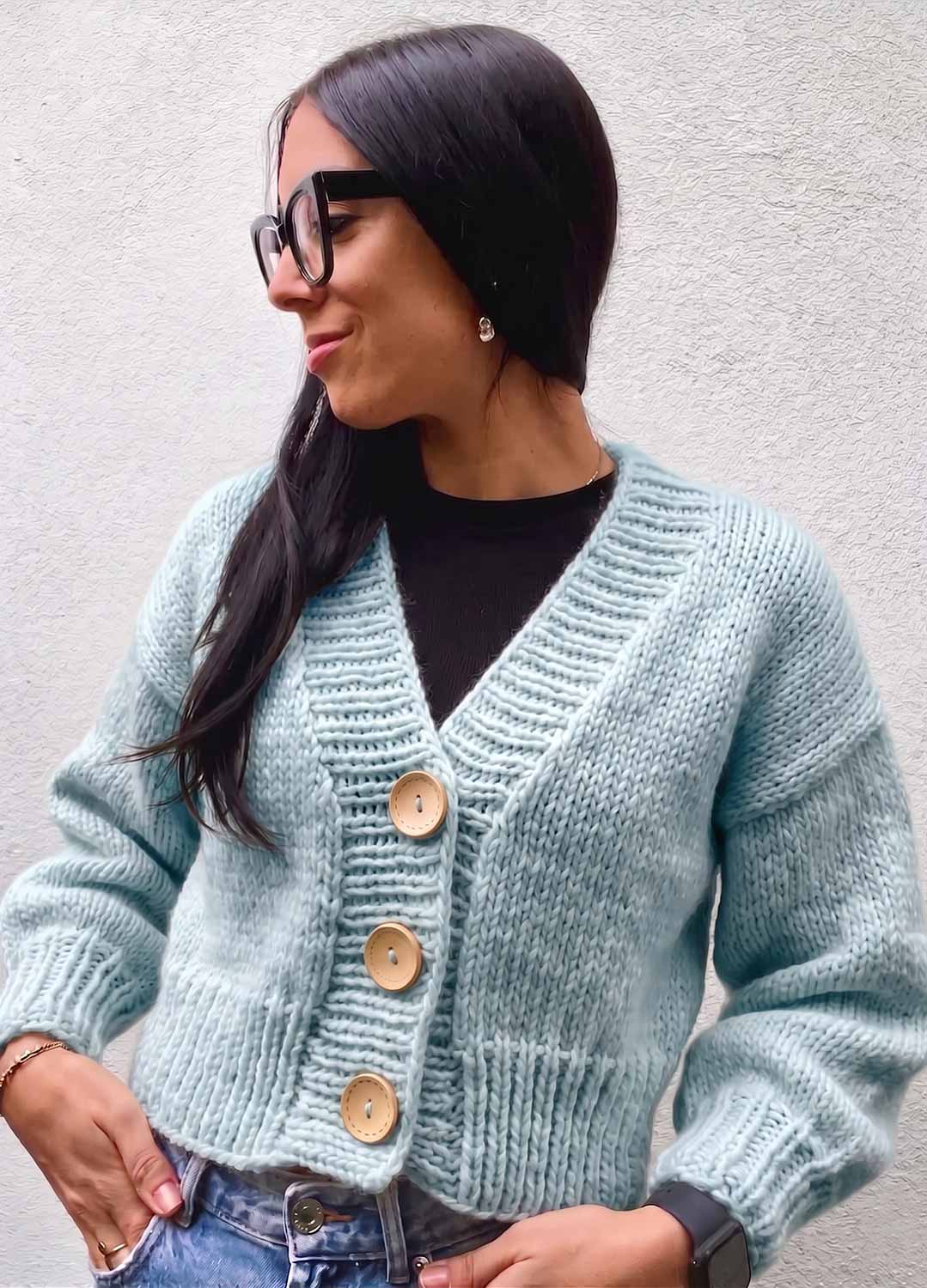 Tupelo Cardigan Kit - Yummy Yarn Fine Version – We Are Knitters
